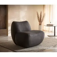 DELIFE Loungesessel Zena 75x85 cm Mikrofaser Anthrazit Vintage
