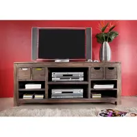 MASSIVMOEBEL24.DE MASSIVMOEBEL24 TV-Board Sheesham 148x50x62 grau geölt NATURE GREY #40