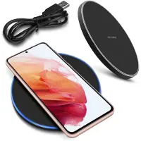 NAmobile Für QI Ladegerät für Samsung Galaxy S25 S24 S23 S22 Ladestation 10W schnelles Laden