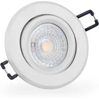 Mextronic LED Einbaustrahler 230 6W dimmbar 16302-3 Ø68 IP20 Weißes Aluminium