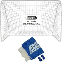 Best Sporting Tornetz für Fußballtor I Tornetz mit Logo I Hochwertiges Tornetz passend für Tore mit den Abmessungen 213 x 152 x 76 cm I Fussball Tornetz Blau Weiß