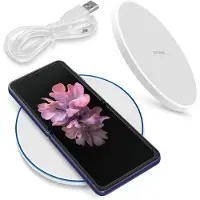 NAmobile Schnell Ladegerät für Samsung Galaxy Z Flip QI Wireless Lade Charger Ladestation