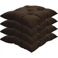 NYVI Stuhlkissen 38x38 cm ComfySeat - Sitzkissen mit 6 cm Comfort Sitzpolster - Indoor & Outdoor, Farbe:Braun, Set:4er Set