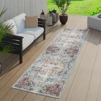 TT Home Moderner Outdoor Teppich Wetterfest für Innen & Außenbereich Boho Style In Multifarben Größe 80x150 cm