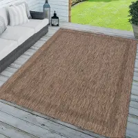 TT Home In-& Outdoorteppich Wetterfest Terrasse Küche Modern Mit Umrandung Unifarben Größe 120x160 cm