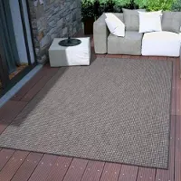 TT Home In-& Outdoorteppich Wetterfest Terrasse Meliert Modern Unifarben Ethno Design Größe 240x340 cm