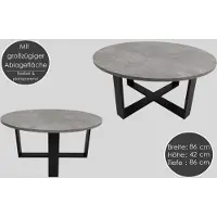 Designimpex Design Couchtisch DA-333 rund Wohnzimmertisch Tisch 86 x 42 cm