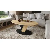 Designimpex Design Couchtisch Lova oval 110x45x60 cm Wohnzimmertisch ovaler Tisch Sofatisch