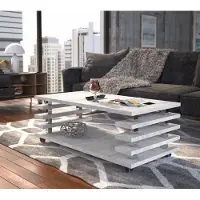 Designimpex Design Carl Svensson Couchtisch DC-3 Wohnzimmertisch Tisch Rollen