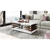 Designimpex Design Carl Svensson Couchtisch DC-3 Wohnzimmertisch Tisch Rollen