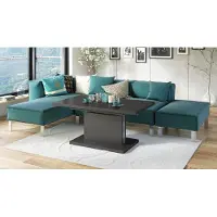 Designimpex Design Couchtisch Tisch Aston stufenlos höhenverstellbar ausziehbar 120 bis 200cm Esstisch