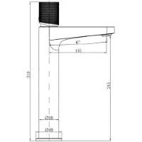 NEXTREND - GmbH Waschtischarmatur 8314 - Messing - Hoher Auslauf - Ideal für Aufsatzwaschbecken, Farbe:Schwarz matt