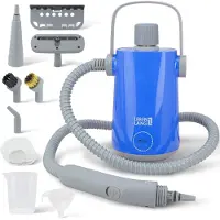 Lebenlang Elektrischer Dampfreiniger - 3,5 bar - 1000 W - inkl. 12 Zubehörteilen - Blau/Grau