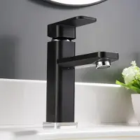 NEXTREND - GmbH Waschtischarmatur Badarmatur Wasserhahn 1233CB - Schwarz / Chrom - Austauschbare Keramik-Kartusche
