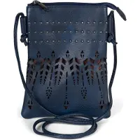 StyleBREAKER Damen Mini Bag Umhängetasche Ethno Style und Nieten, Schultertasche, Handtasche, Tasche 02012260