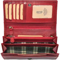 Benthill Geldbörse Damen Leder - Hochwertige weiche Vintage EchtLeder Damen Portemonnaie mit RFID Schutz - Grosse Damenbörse lang - Frauen Portmonee inkl. Geschenkbox