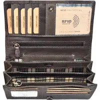 Benthill Portemonnaie Damen Leder - Hochwertige weiche Vintage EchtLeder Damen Geldbörse mit RFID Schutz - Grosse Damenbörse lang - Frauen Portmonee inkl. Geschenkbox