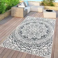TT Home In- & Outdoor-Teppich, Für Balkon Und Terrasse Mit Orient-Design, In Blau Größe 80x200 cm