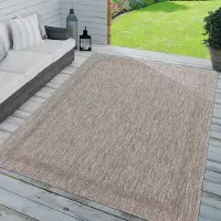 TT Home In-& Outdoorteppich Wetterfest Terrasse Küche Modern Mit Umrandung Unifarben Größe 80x150 cm