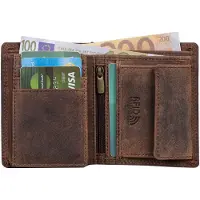 Benthill Kleine Herren Geldbörse Echt Leder - Männer Geldbeutel Mini mit RFID-Schutz - Slim Portemonnaie für Männer - Echtem Leder