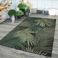 TT Home In-& Outdoor Teppich Wetterfest Balkon Teppich Küche Wohnzimmerteppich Palmenmuster Modern Größe 280x380 cm