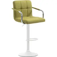 CLP Barhocker Lucy V2 Stoff höhenverstellbar und drehbar grün Gestell Farbe weiß