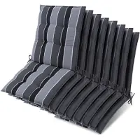 Beautissu 8er Set Sun-NL Niederlehner Auflage 105x50x8cm Anthrazit-Gestreift