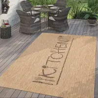 TT Home In-& Outdoorteppich Wetterfest Terrasse Küche Modernes Design Schrift City Größe 80x250 cm