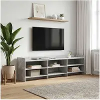 vidaXL TV-Schränk 168 x 33 x 47 cm Betongrau Holzwerkstoff