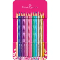 Faber-Castell - Sparkle Buntstifte Metalletui mit 12 Sparkle Buntstiften (201737)