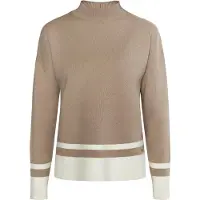 Dreimaster Strickpullover Damen Schlamm Wollweiss