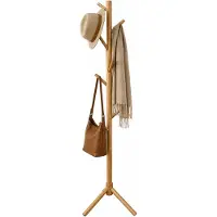 Relaxdays , Garderobenständer, 8 Haken, modularer Kleiderständer, bis 175 cm Höhe, Flur & Büro, Kiefernholz, natur
