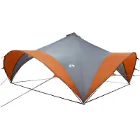 vidaXL Party-Zelt mit Dach Grau und Orange 600 x 600 x 400 cm