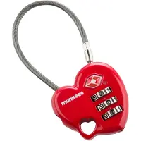 Munkees TSA-Kombinationsschloss Herz rot 8 x 3,7 x 1,4 cm