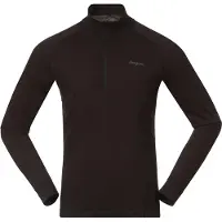 Bergans Pullover Inner: Pure Merino Half Zip Herren Black-M