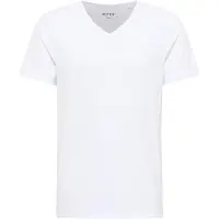 Mustang T-Shirt "Amado", Herren, Gr. XL, weiß, Jersey, Obermaterial: 95% Baumwolle, 5% Elasthan, Basic, V-Ausschnitt, Shirts T-Shirt