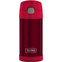 Thermos Isolierflasche "FUNTAINER STRAW BOTTLE, doppelwandiger Edelstahl, spülmaschinenfest", (1 tlg.), 0,35l, mit Silikonstrohalm, absolut dicht
