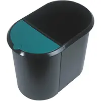 Helit Papierkorb "the double", oval, PE, schwarz/grn