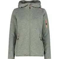 CMP - Women's Jacket Fix Hood Jacquard Knitted 3H19826 - Fleecejacke Gr 42 grau/oliv