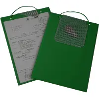 Eichner Auftragstasche Plus, Klettverschluss und Schlüsselfach, für DIN A4 Dokumente, grün, 10 Stück