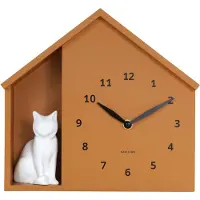 Karlsson - Wanduhr Sitting Cat - Gelb - 24.9x24.9x27cm