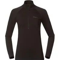Bergans Pullover Inner: Pure Merino Half Zip Damen Black-XL