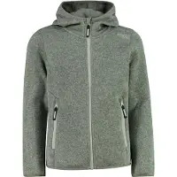 CMP Strickfleecejacke "KID G JACKET FIXED HOOD" mit Kapuze wärmende Strickfleecejacke aus Polyester, mit Kapuze und Kinnschutz