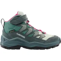Lowa Maddox Pro GTX Mid VC Jr wasserdichte und komfortable Kinder Wanderschuhe mit griffiger Laufsohle und Goretex Membrane Petrol/Pink EU 35