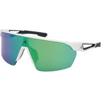 Adidas SP0103 Unisex-Sonnenbrille Halbrand Monoscheibe Kunststoff-Gestell, weiß