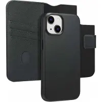 Accezz Apple iPhone 14 Hülle - Echtes Leder - - 2 in 1 Case/Klapphülle - Schwarz