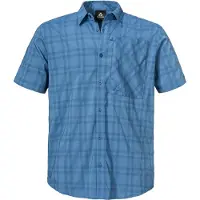 Schöffel Outdoorhemd SCHÖFFEL "Shirt Style Frolya MEN", Herren, Gr. 48, Normalgrößen, blau (0840, blau), Oberstoff: 81% Polyester, 14% Nylon, 5% Elasthan, V-Ausschnitt, Hemden Outdoorhemd