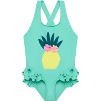 Color Kids - Kid's Swimsuit with Application - Badeanzug Gr 128 türkis