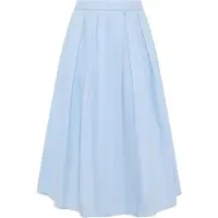 KnowledgeCotton Apparel - Women's Organic Cotton Pleated Skirt - Rock Gr L blau