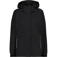 CMP Damen-Regenjacke mit abnehmbarer Kapuze schwarz 44